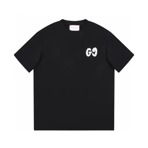 Luxus Gucci Kurzarm Schwarz Logo Luxus
