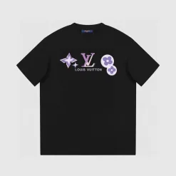 Bestseller der Louis Vuitton Kurzarm-Kollektion in Schwarz gewaschen