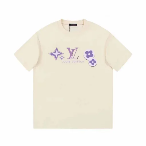 Hochwertiger Louis Vuitton Kurzarm Schwarz gewaschen Luxus