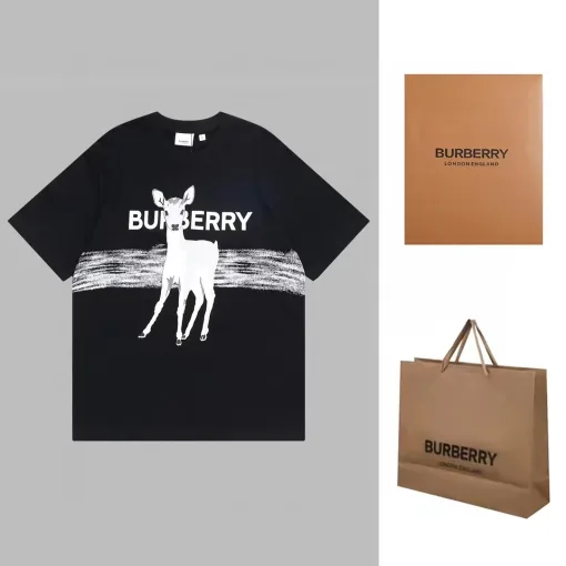 Bestseller Burberry Kurzarm Schwarz gewaschen Luxus