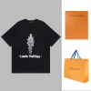 Hochwertige Louis Vuitton Kurzarm Schwarz Logo Luxus
