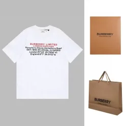 Bestseller Burberry Kurzarm Weiß Baumwolle Washed Style