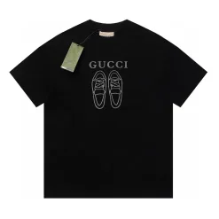 Premium Gucci Kurzarmhemd aus weißer Baumwolle im Logo-Stil
