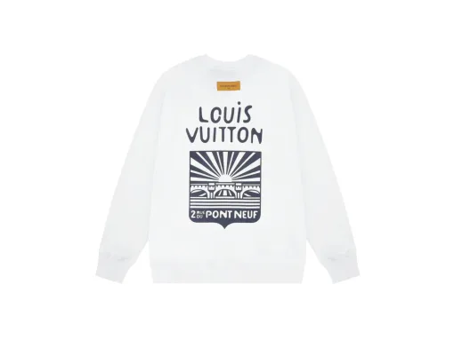 Premium Qualität Louis Vuitton Hoodie Schwarz verwaschen Luxus