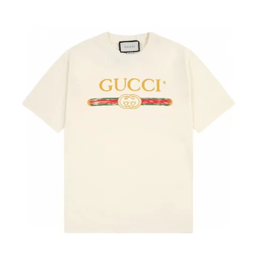 Hochwertiger Gucci Kurzarm Weiß Klassischer Stil