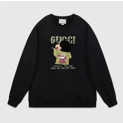 Hochwertiger Gucci Hoodie im schwarzen Baumwollstil