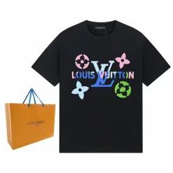 Premium Louis Vuitton Kurzarm Schwarz Klassischer Stil