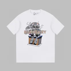 Premium Qualität Burberry Kurzarm Weiß Polyester Klassischer Stil