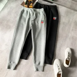 Hochwertige Loewe Hose Silber Fleece Casual Luxury