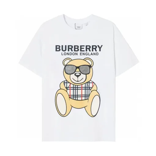 Hochwertige Burberry Kurzarm-Logo-Kollektion aus schwarzer Baumwolle