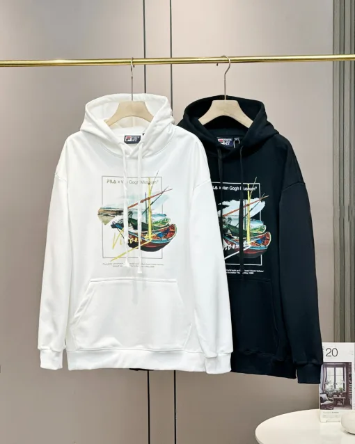 Hochwertiger Fila Hoodie Schwarz Casual Kollektion