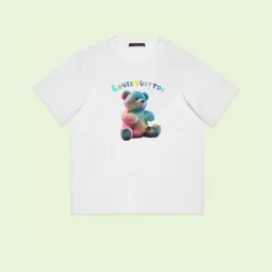 Premium Louis Vuitton Kurzarm Schwarzer Baumwollstil
