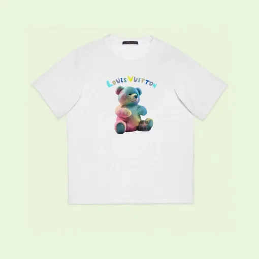 Premium Louis Vuitton Kurzarm Schwarzer Baumwollstil