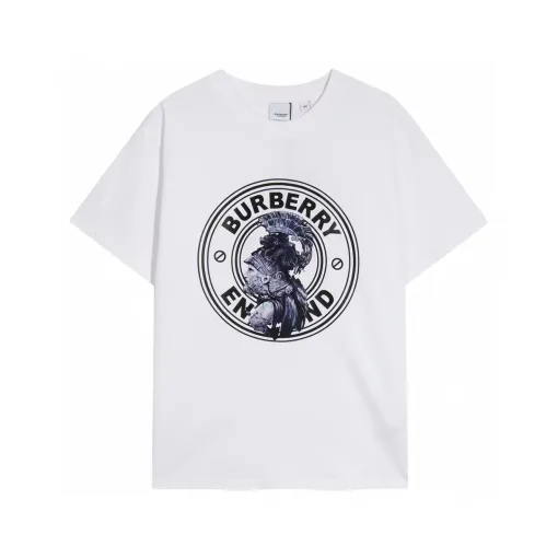 Hochwertige Burberry Kurzarm-Logo-Kollektion aus schwarzer Baumwolle