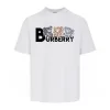 Premium Burberry Kurzarm Weiß Baumwolle Gewaschen Luxus