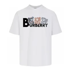 Premium Burberry Kurzarm Weiß Baumwolle Gewaschen Luxus