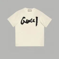 Premium Qualität Gucci Kurzarm Schwarz Baumwolle Luxus