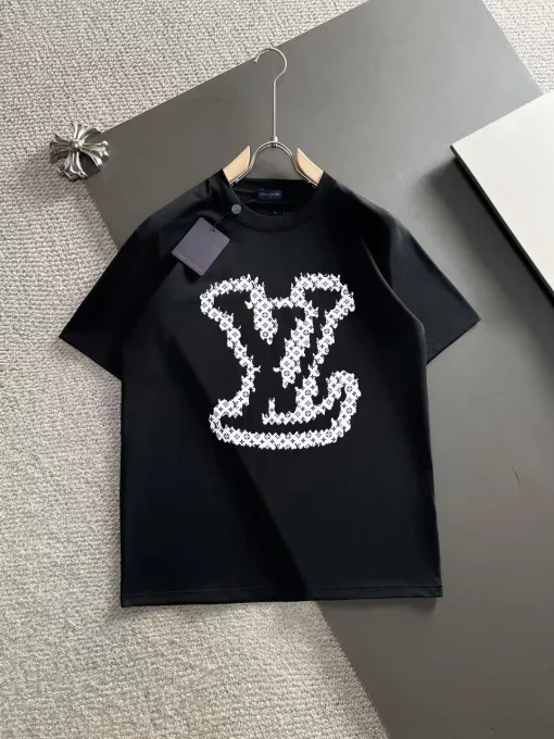 Premium Qualität Balenciaga Kurzarm Schwarz Print Luxus