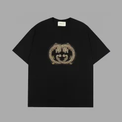 Luxus Gucci Kurzarm Weiß Print Style