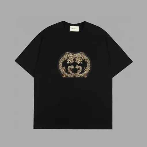 Luxus Gucci Kurzarm Weiß Print Style