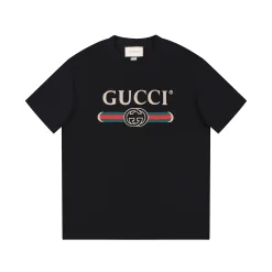 Bestseller der Gucci-Kollektion mit kurzen Ärmeln und schwarzem Print