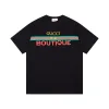Hochwertiger Gucci-Kurzarm-Baumwoll-Print in Schwarz