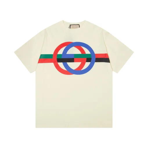 Premium Gucci Kurzarm Schwarz Baumwolle Luxus