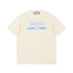 Hochwertige Gucci Kurzarm-Baumwoll-Logo-Kollektion