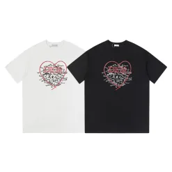 Hochwertiger Dior Kurzarm-Baumwoll-Print in Schwarz