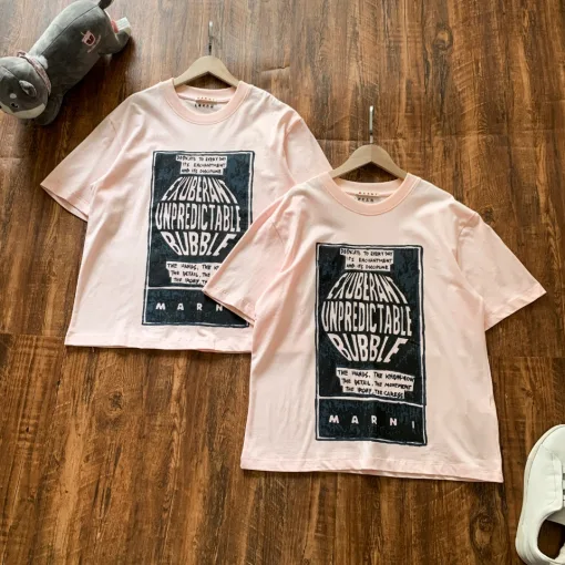 Luxus Marni T-Shirt Rosa Baumwolle Übergroß Luxus