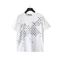 Bestseller Louis Vuitton Kurzarm Baumwolle Klassischer Stil