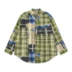 Premium Acne Studios Langarm Grün Baumwolle Print Luxus