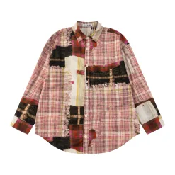 Luxus Acne Studios Langarm Rosa Baumwolle Print Luxus