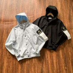 Premium Stone Island Mäntel Blau Polyester Solid Style