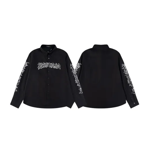 Luxus-Kollektion mit langen Ärmeln und schwarzem Print von Balenciaga