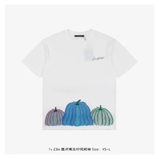 Luxus Louis Vuitton Kurzarm Weiß Baumwolle Klassischer Stil