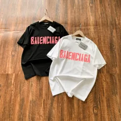 Premium Qualität Balenciaga Kurzarm Weiß Logo Luxus