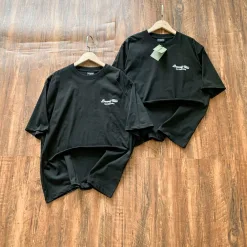 Meistverkaufte Balenciaga Kurzarm Schwarz Baumwolle Retro Luxus
