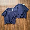 Luxus Ralph Lauren Kurzarm Blau Baumwolle Retro Luxus