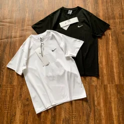 Luxus Nike Kurzarm Schwarz Baumwolle Klassischer Stil