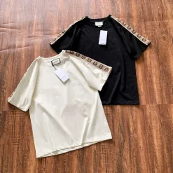 Bestseller Gucci Kurzarm Schwarz Baumwolle Klassisch Luxus