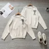 Luxus Ami Pullover Silber Baumwolle Classic Kollektion