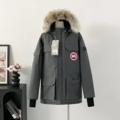 Hochwertige Canada Goose Mäntel aus weißem Polyester, klassische Kollektion