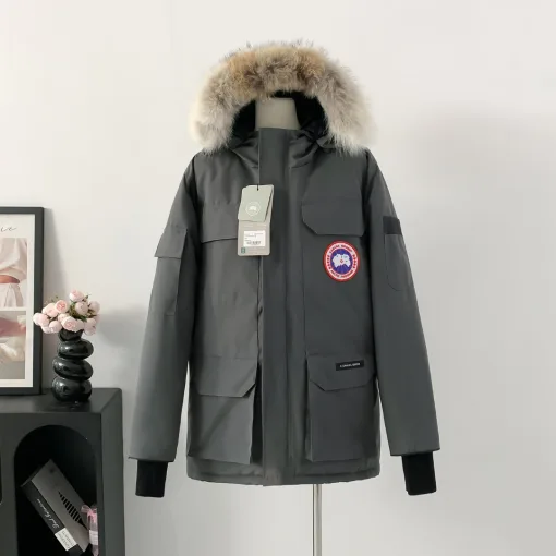 Hochwertige Canada Goose Mäntel aus weißem Polyester, klassische Kollektion