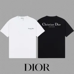 Hochwertige Dior Kurzarm-Kollektion aus schwarzer Baumwolle mit Logo