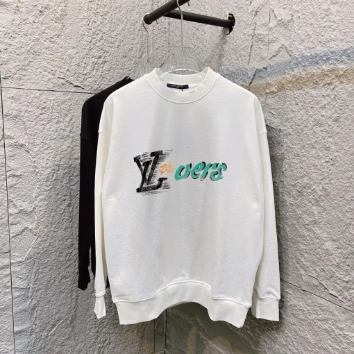 Hochwertige Louis Vuitton Sweatshirts im schwarzen Monogramm-Stil