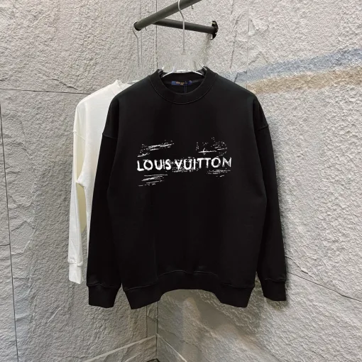 Hochwertige Louis Vuitton Sweatshirts im schwarzen Monogramm-Stil