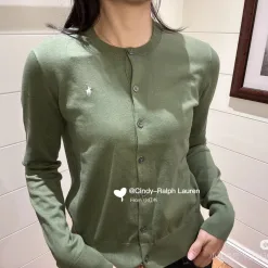 Hochwertige Ralph Lauren Langarm Weiß Strick Solid Luxus
