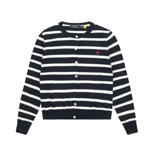 Bestseller Ralph Lauren Langarmshirt im marineblauen Jacquard-Strickstil
