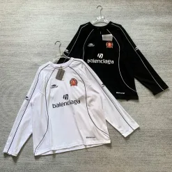 Meistverkaufte Balenciaga Langarmshirts Schwarz Baumwolle Logo Style